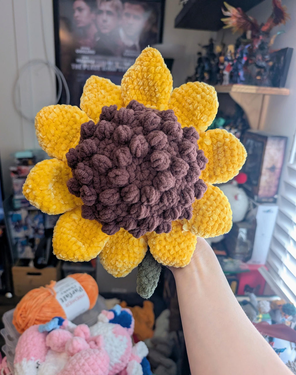 Crochet Sunflower Plushie | Textured Amigurumi, Autism Awareness Sensory Toy| Crochet Gift