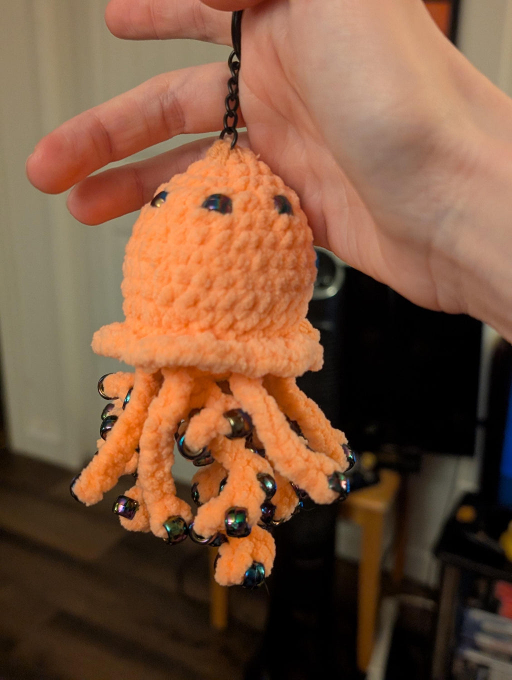 Crochet Jellyfish Keychain | Sensory Fidget Plush Toy, Kawaii Anxiety Relief