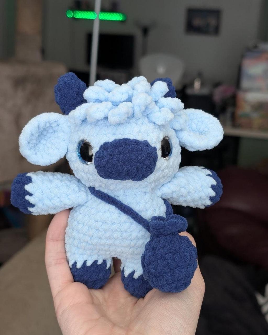 Crochet Mini Highland Cow Plushie | Handmade Amigurumi, Kawaii Decor, Cottagecore Charm