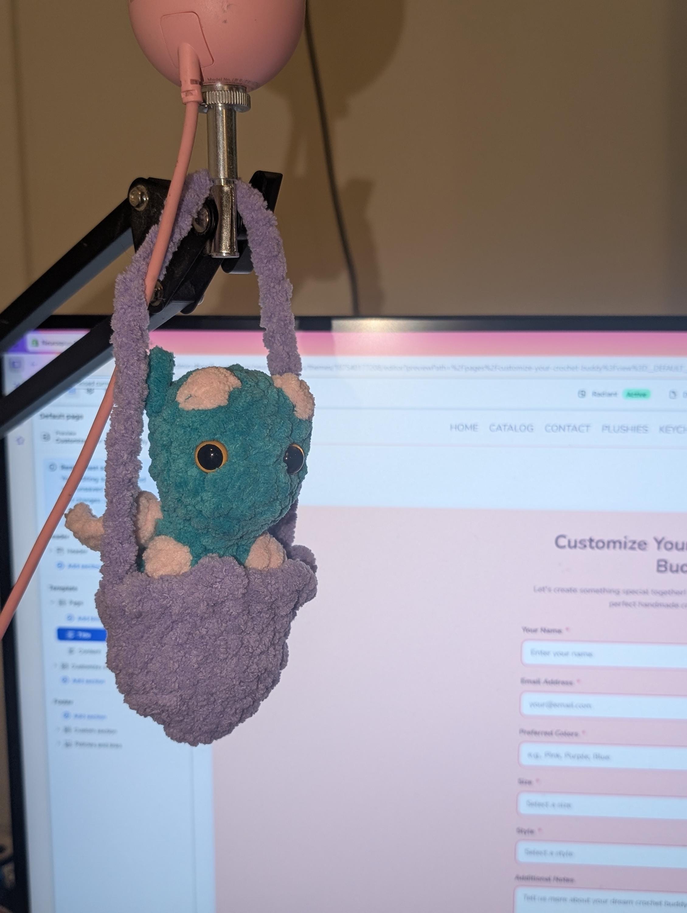 Mini Crochet Dragon Charm | Customizable Bag, Car, Desk Plushie