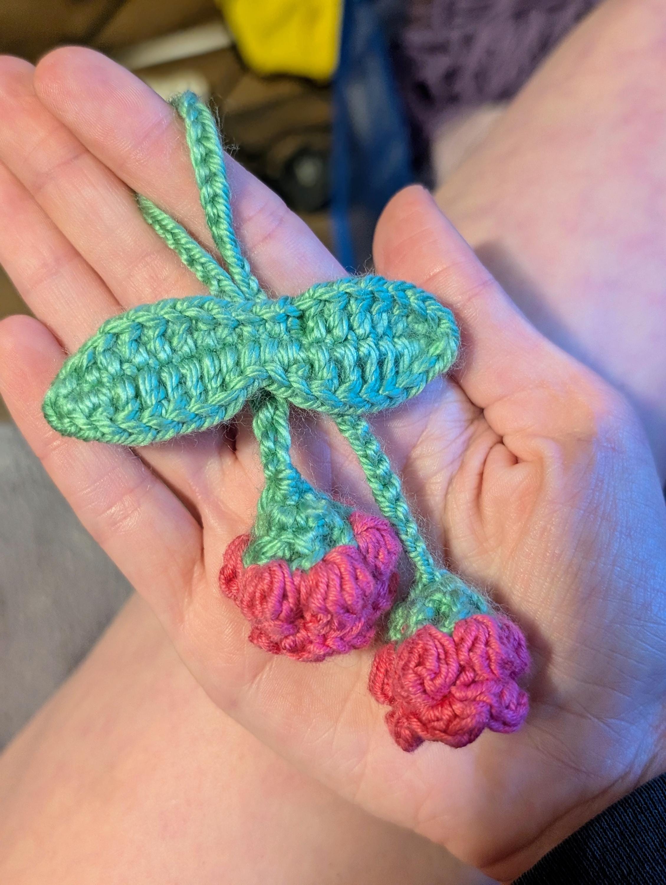 Crocheted Lily of the Valley Bag Charm | Handmade Floral Keychain, Cottagecore Accessory