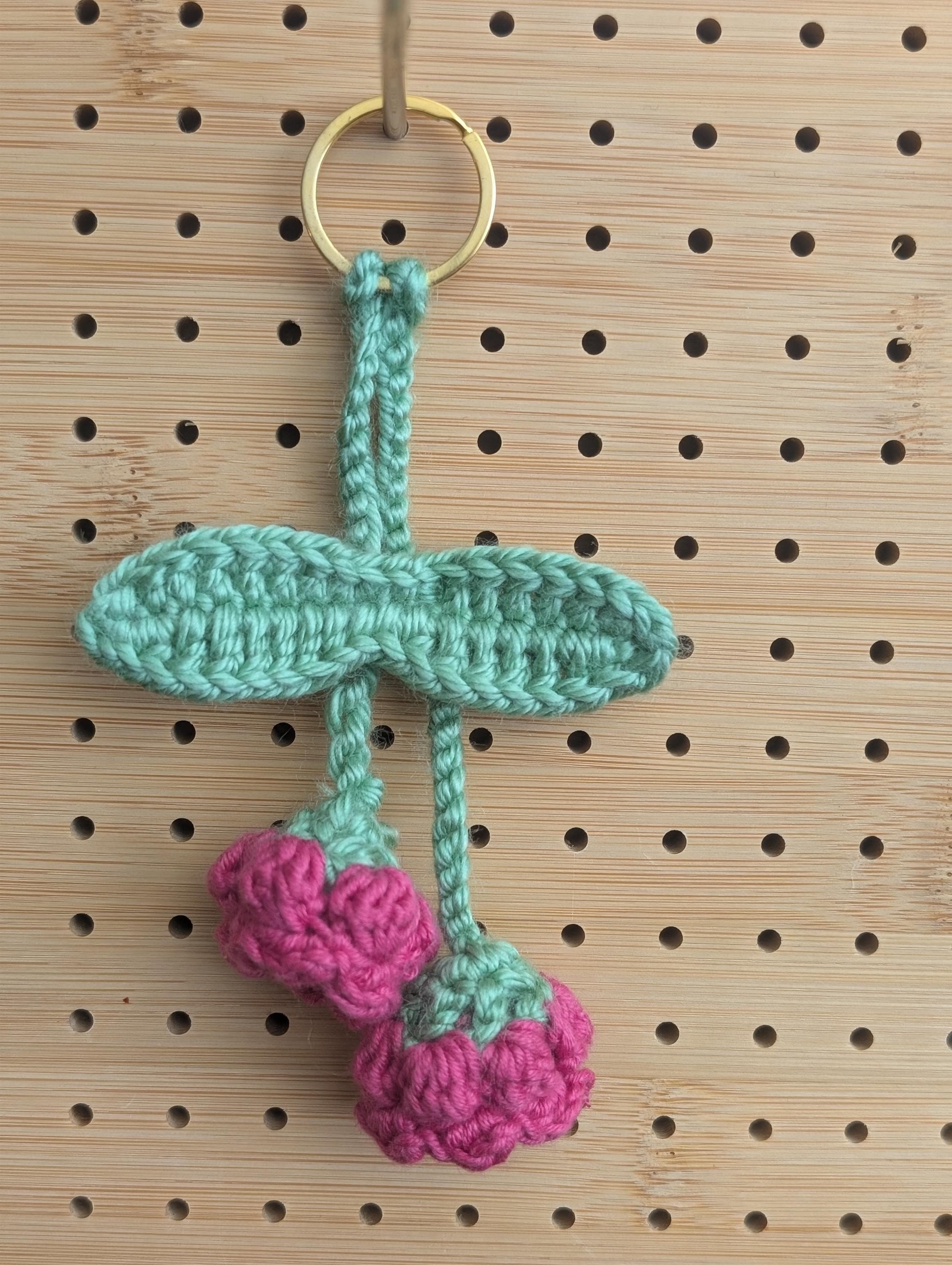 Crocheted Lily of the Valley Bag Charm | Handmade Floral Keychain, Cottagecore Accessory