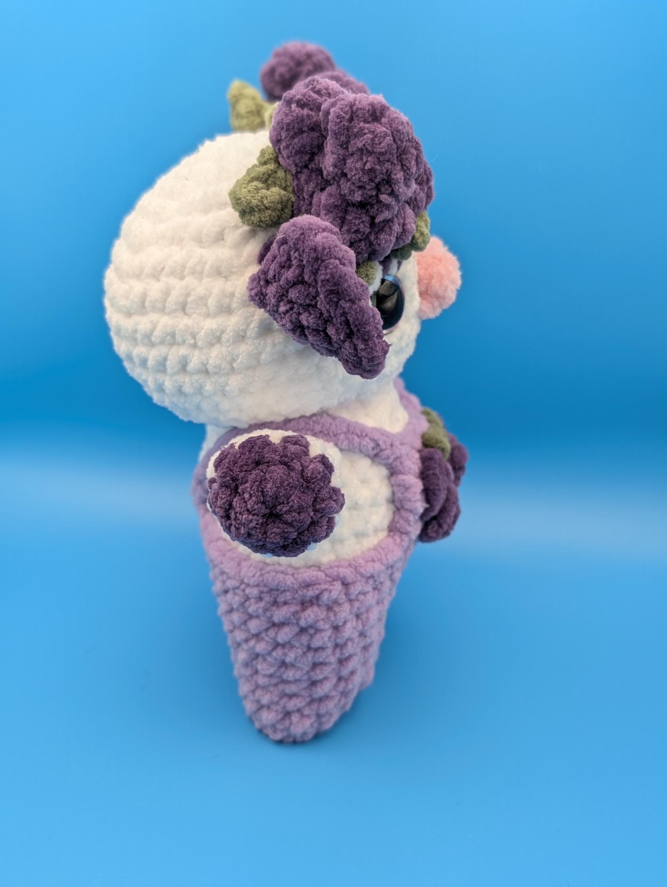 Handmade Crochet Fruit Cow Plushie | Amigurumi Stuffed Animal, Kawaii Decor
