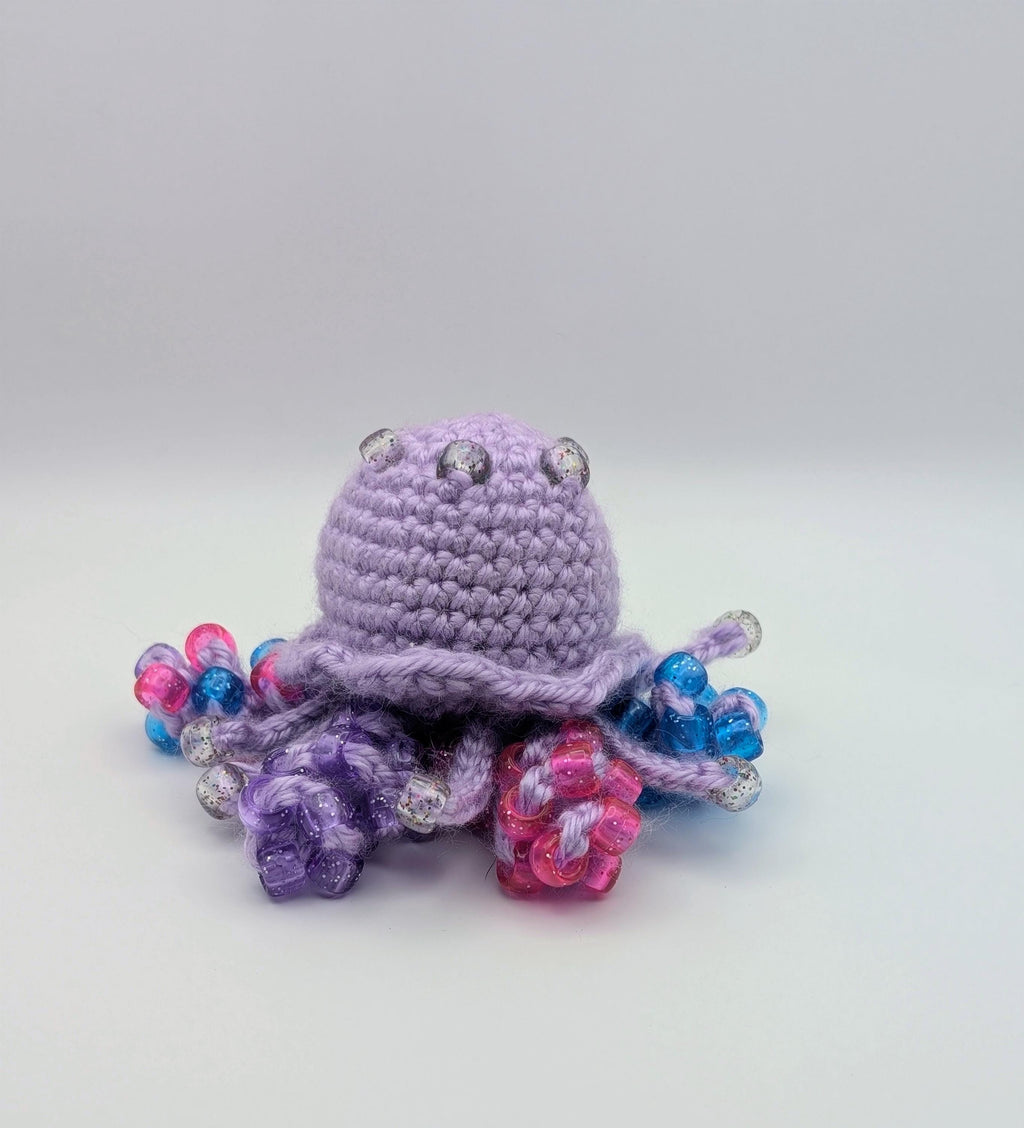 Crochet Jellyfish Keychain | Sensory Fidget Plush Toy, Kawaii Anxiety Relief
