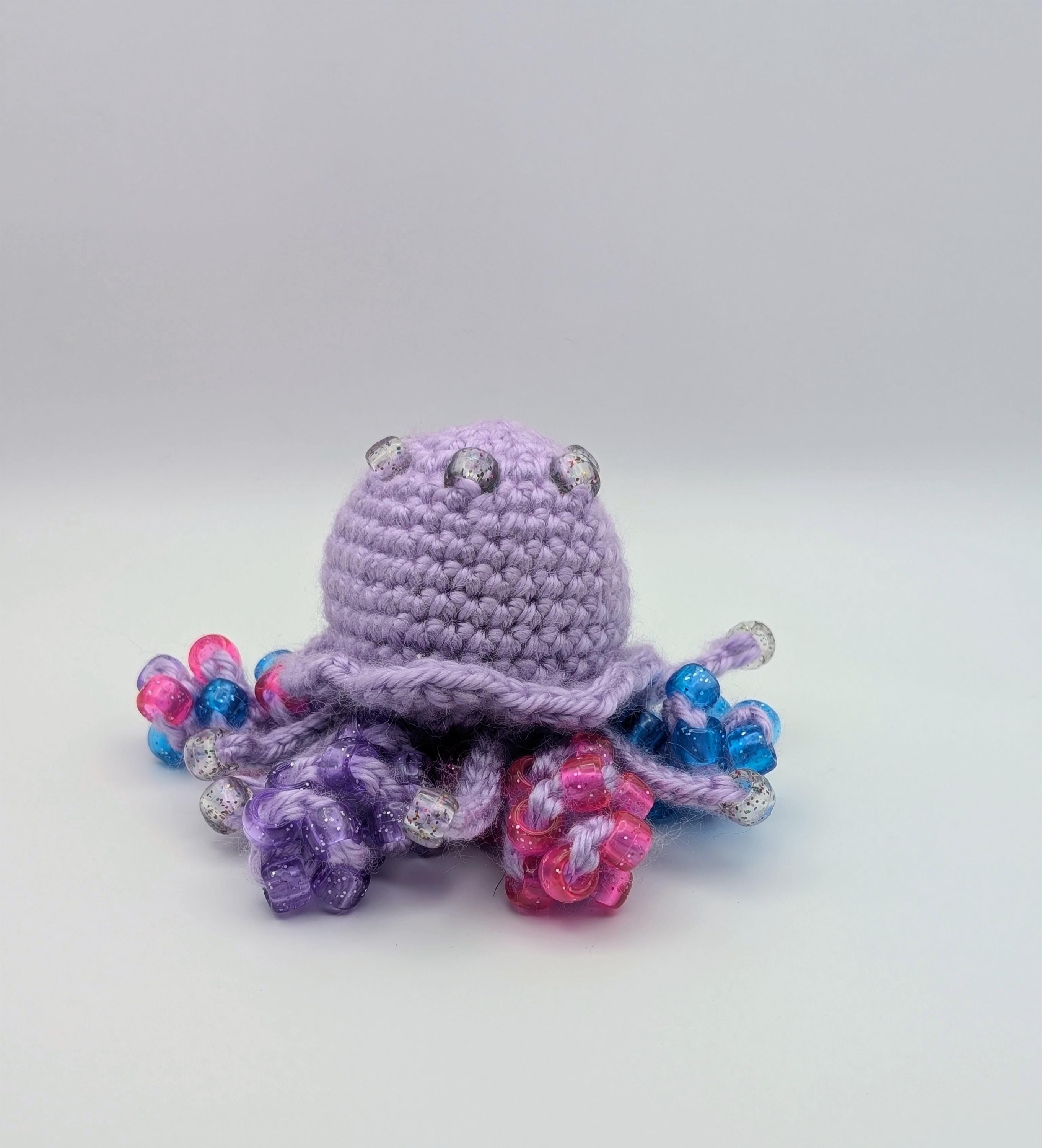 Crochet Jellyfish Keychain | Sensory Fidget Plush Toy, Kawaii Anxiety Relief