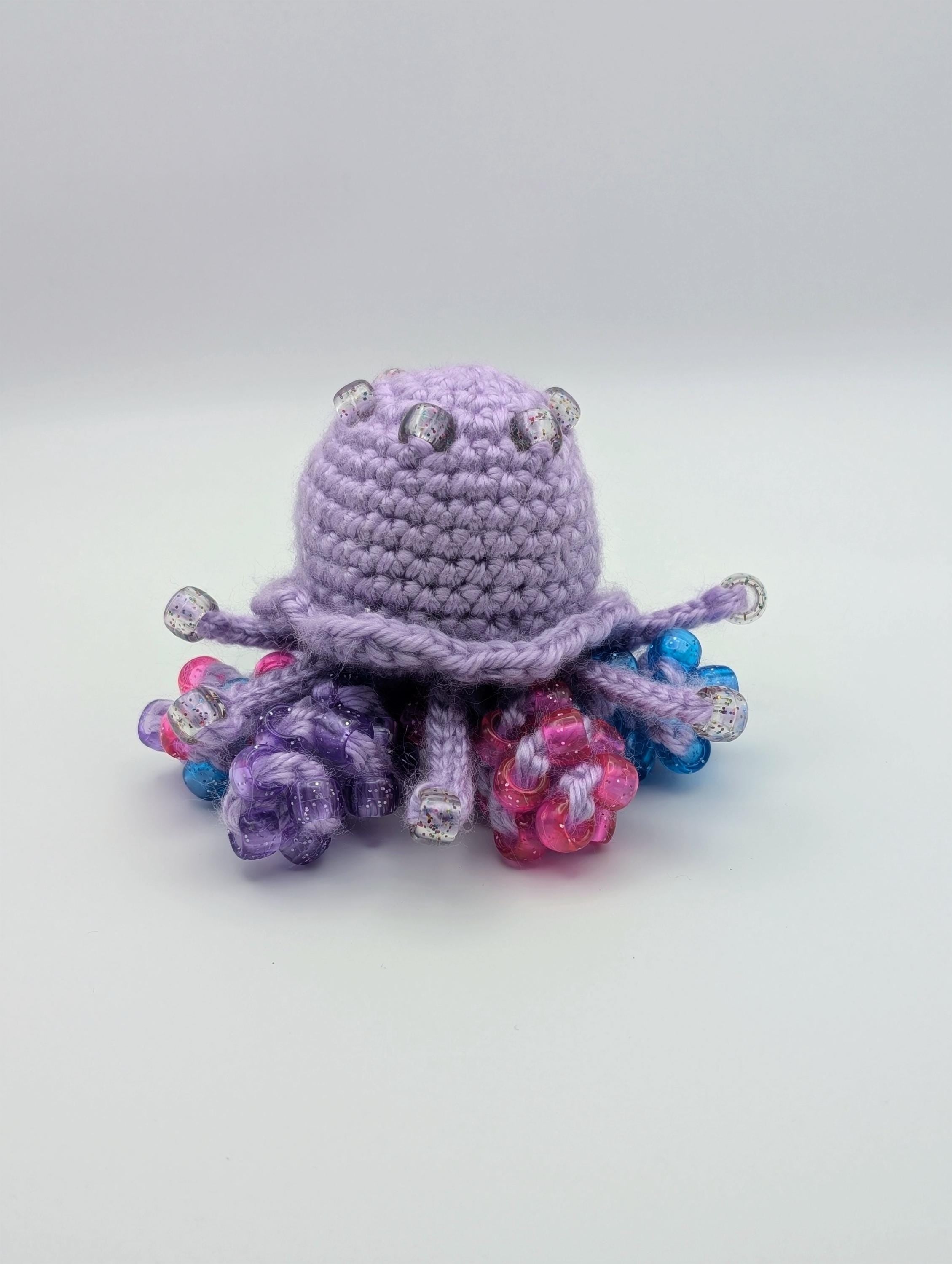 Crochet Jellyfish Keychain | Sensory Fidget Plush Toy, Kawaii Anxiety Relief