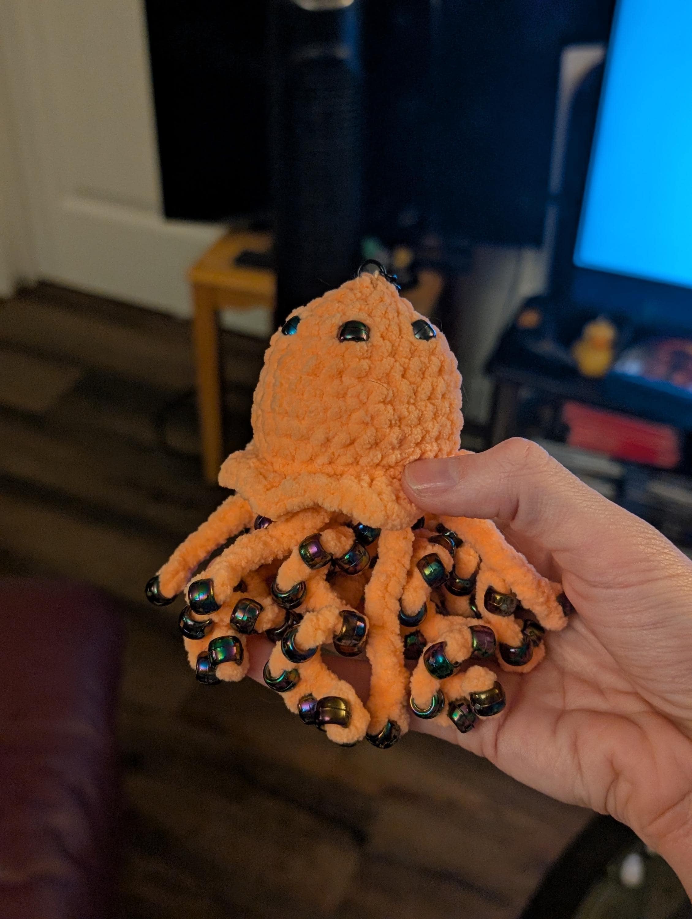 Crochet Jellyfish Keychain | Sensory Fidget Plush Toy, Kawaii Anxiety Relief