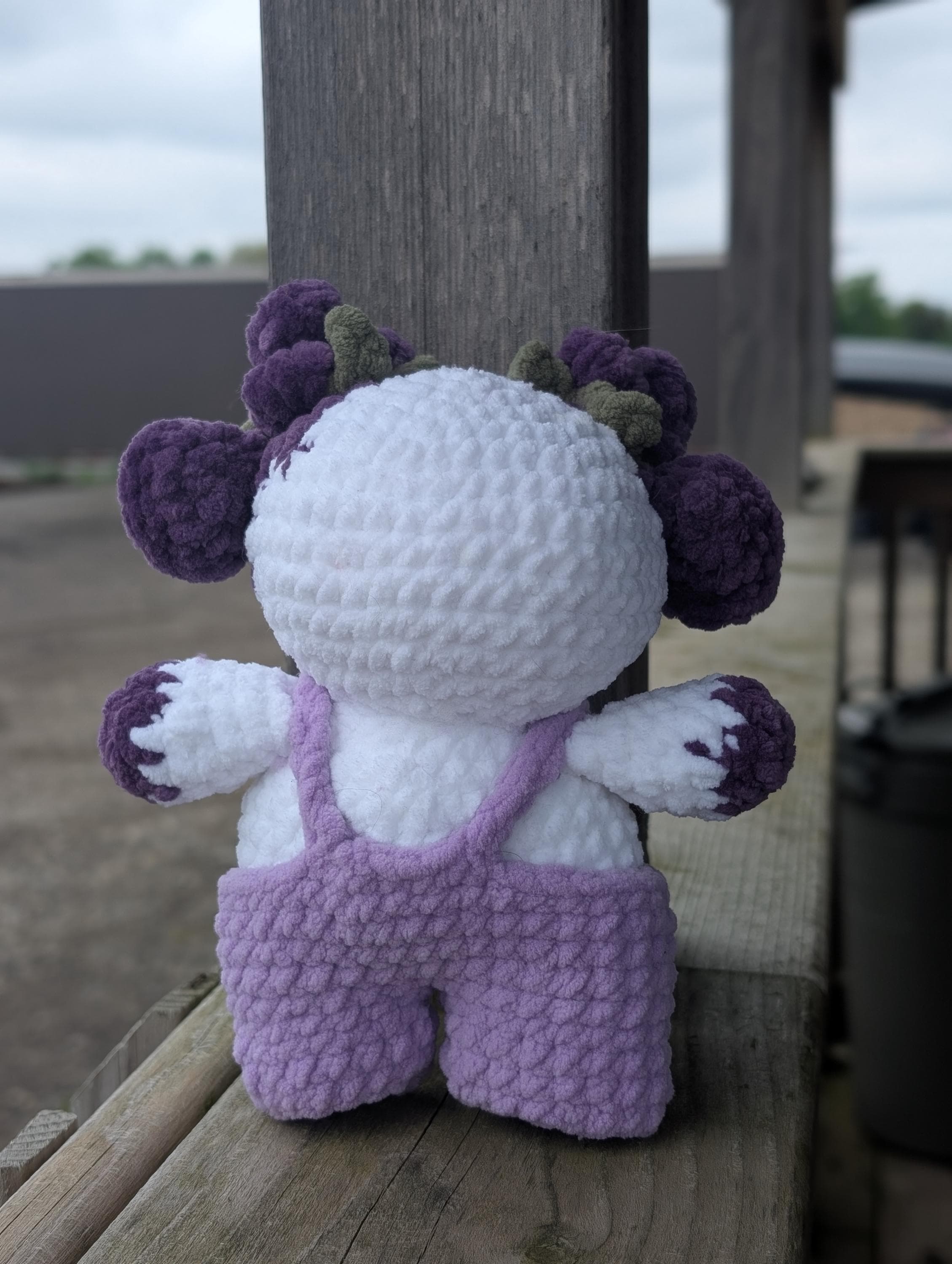 Handmade Crochet Fruit Cow Plushie | Amigurumi Stuffed Animal, Kawaii Decor