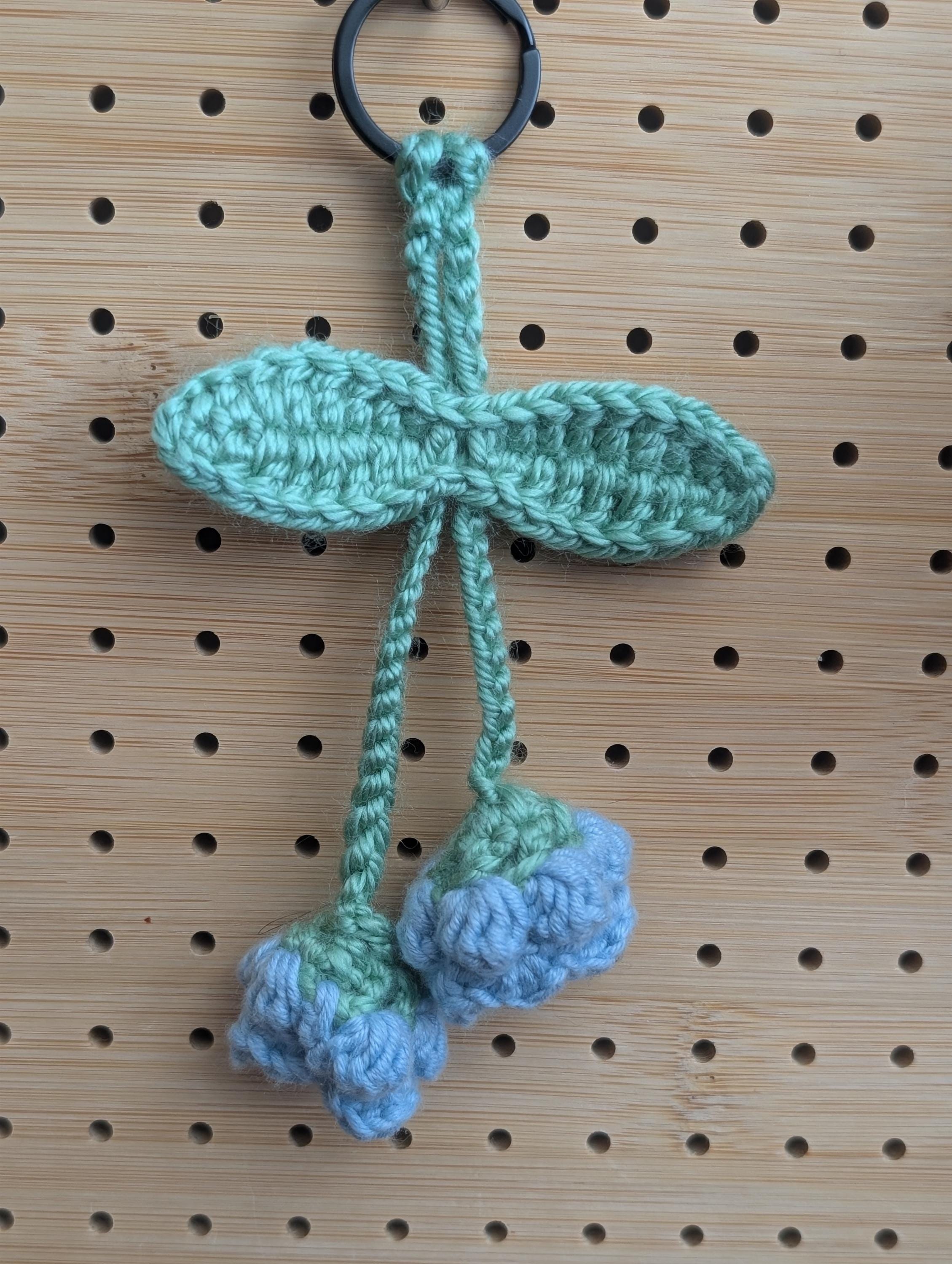 Crocheted Lily of the Valley Bag Charm | Handmade Floral Keychain, Cottagecore Accessory