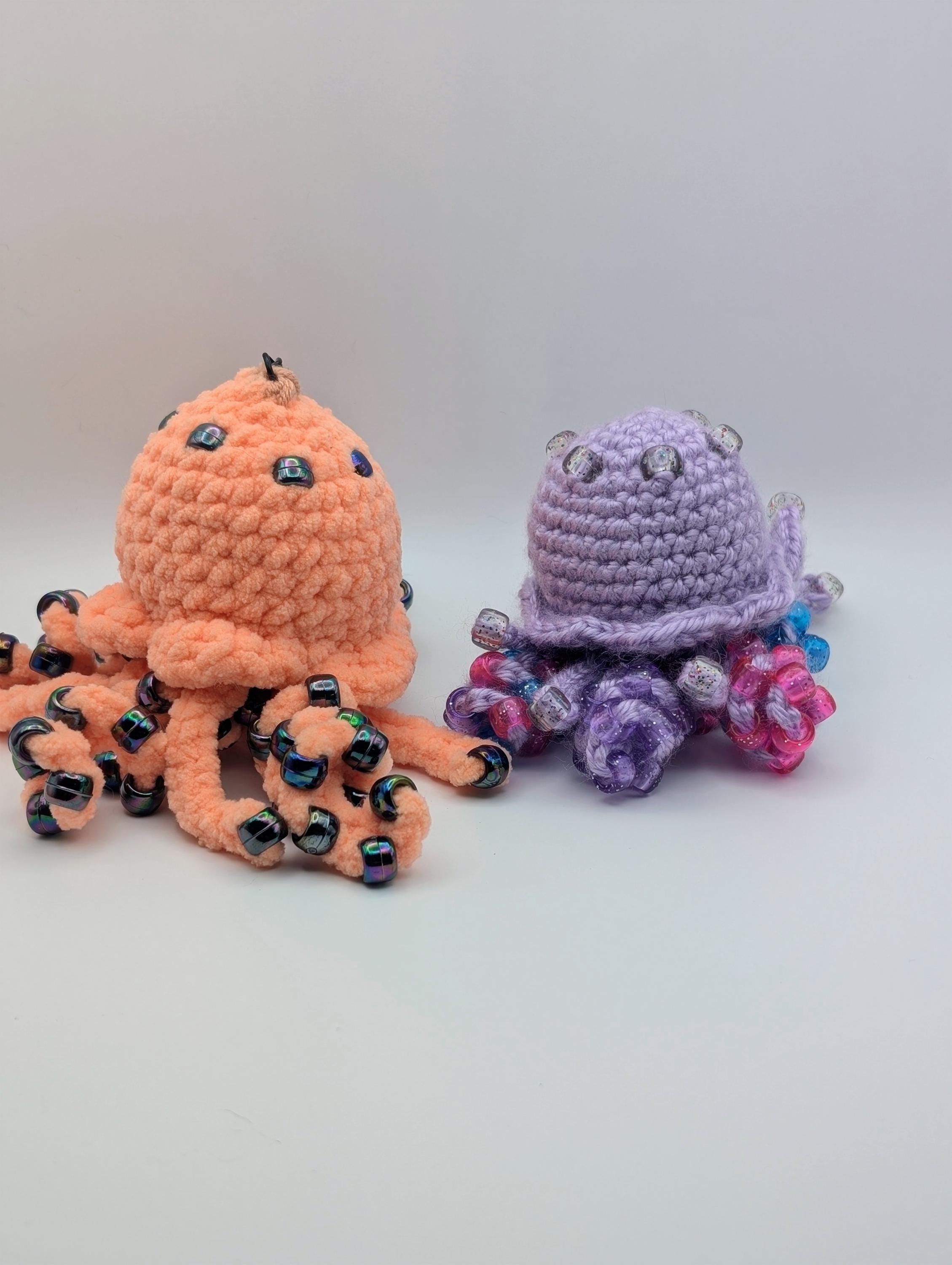 Crochet Jellyfish Keychain | Sensory Fidget Plush Toy, Kawaii Anxiety Relief