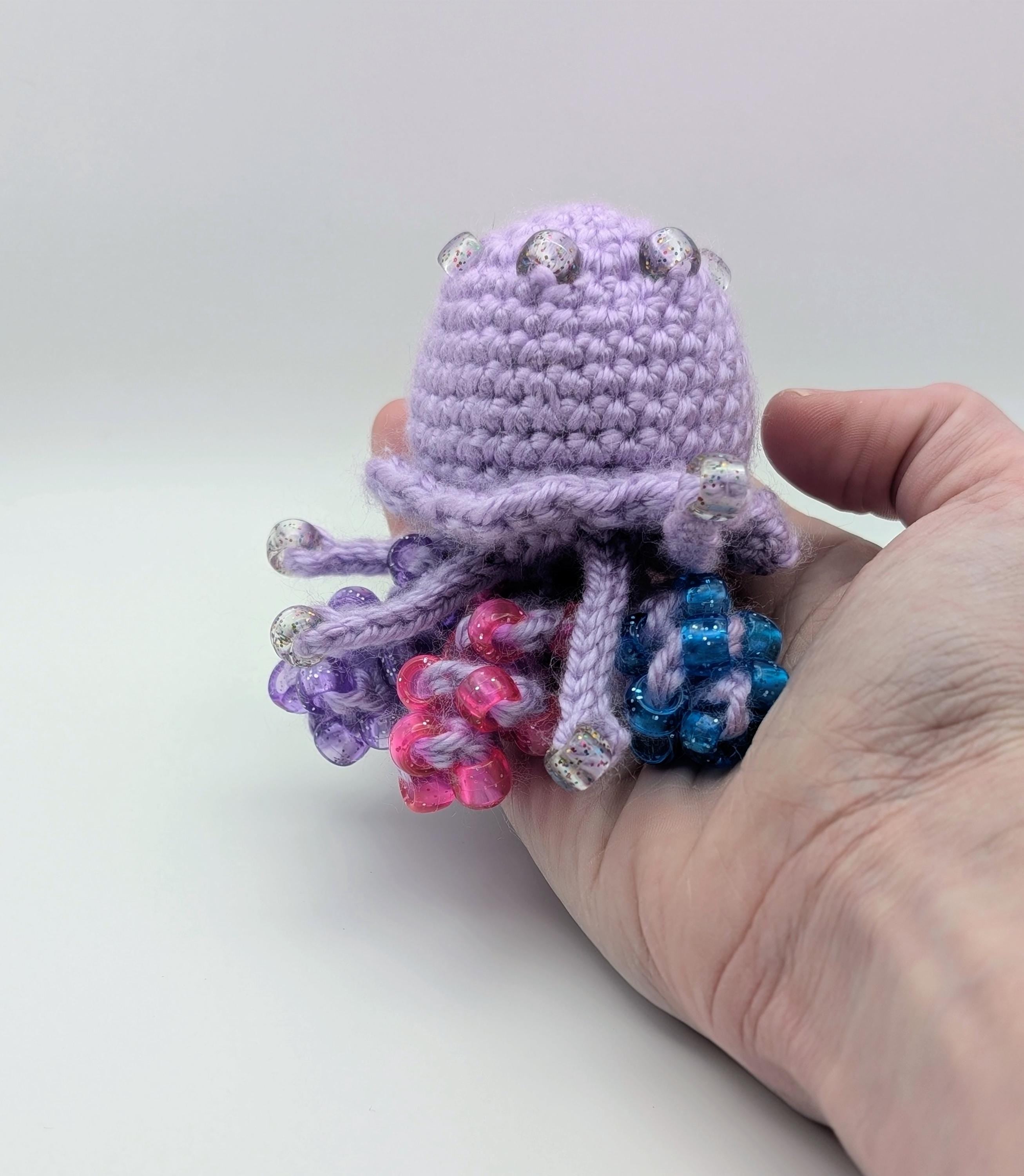 Crochet Jellyfish Keychain | Sensory Fidget Plush Toy, Kawaii Anxiety Relief