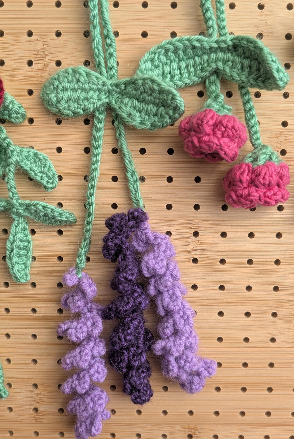 Crochet Lavender Bag Charm | Handmade Floral Keychain, Cottagecore Accessory