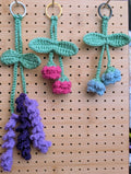 Crochet Lavender Bag Charm | Handmade Floral Keychain, Cottagecore Accessory